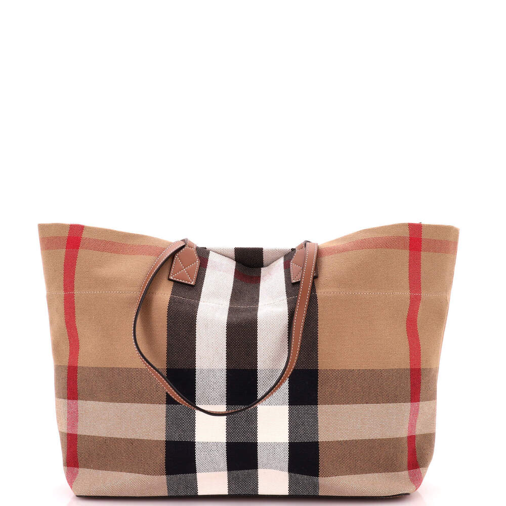 Burberry Medium Soft Tote House Check Canvas